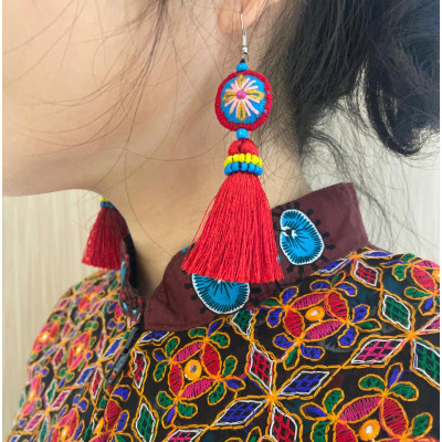 人手刺繡耳環