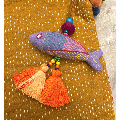 刺繡魚掛飾